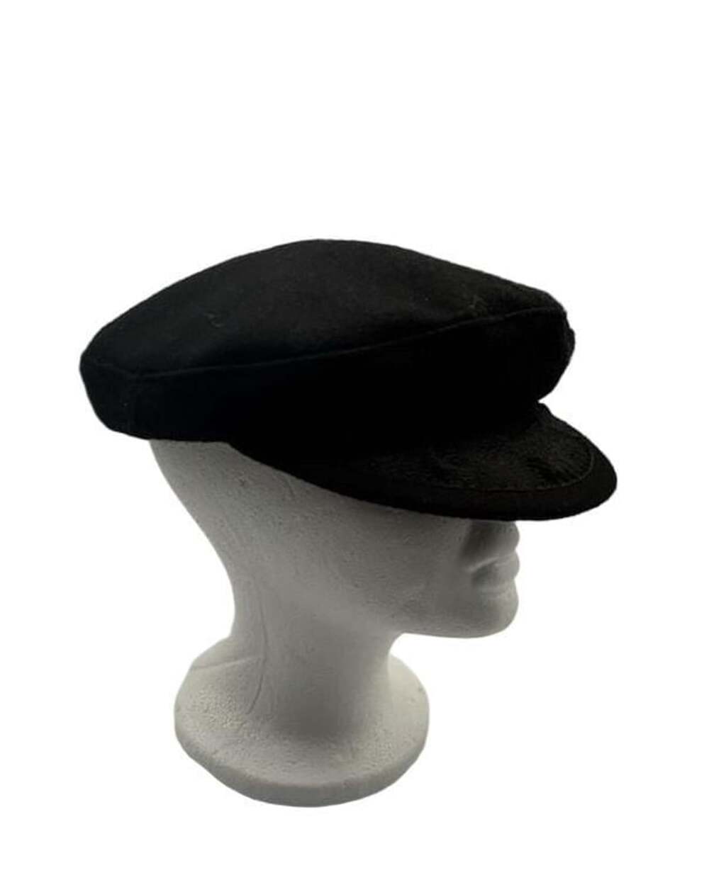 Authentic Greek Fisherman's Cap Black Wool Fiddler Skipper Hat Made in Greece
